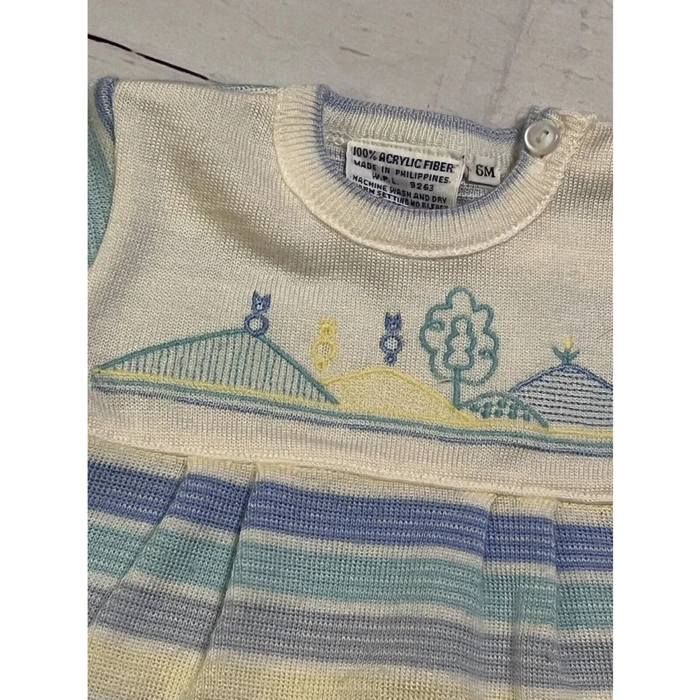 Vintage Friemanit Infant Baby One Piece Outfit Acrylic 6 Months